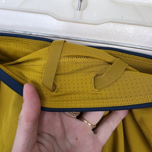 Brooks Blue Yellow Sporty Fitness Outdoor Sherpa 3" Split Shorts Size Small - Picture 5 of 7